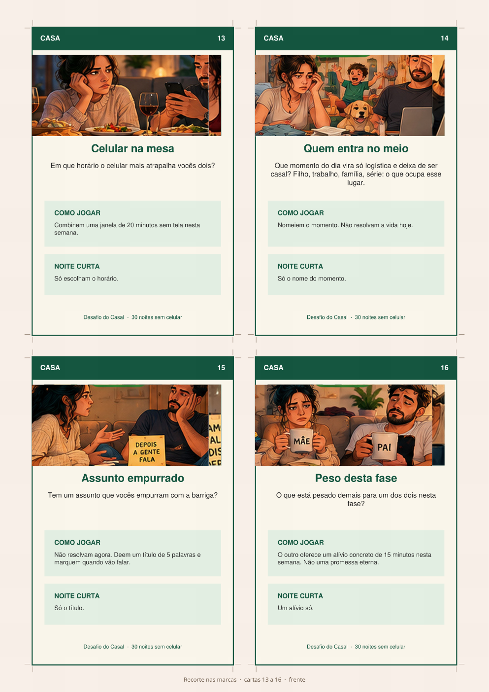 Cartas do naipe Casa
